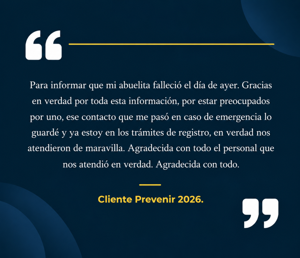 Testimonio destacado en azul y dorado